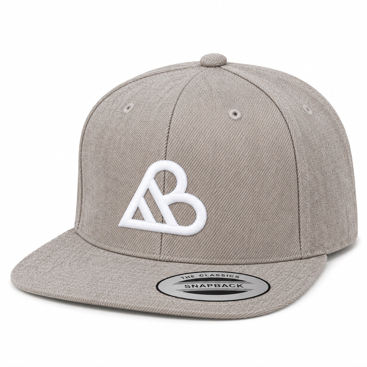 AB Logo Premium Snapback Hat - Heather Gray