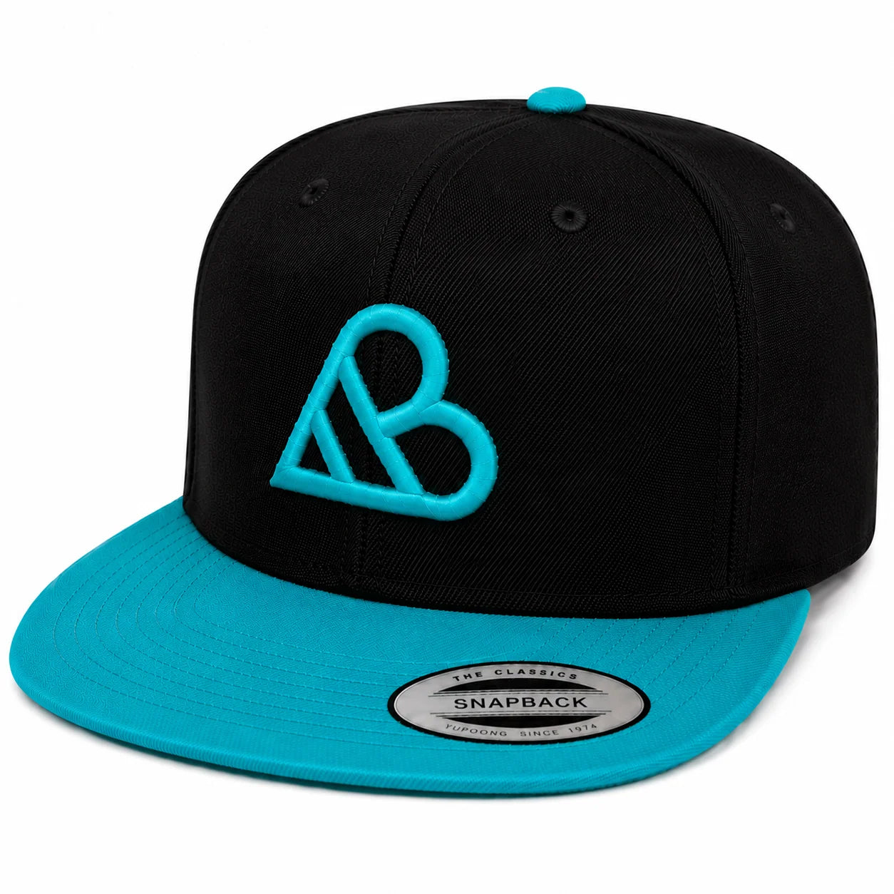 AB Logo Premium Snapback Hat - Black & Teal