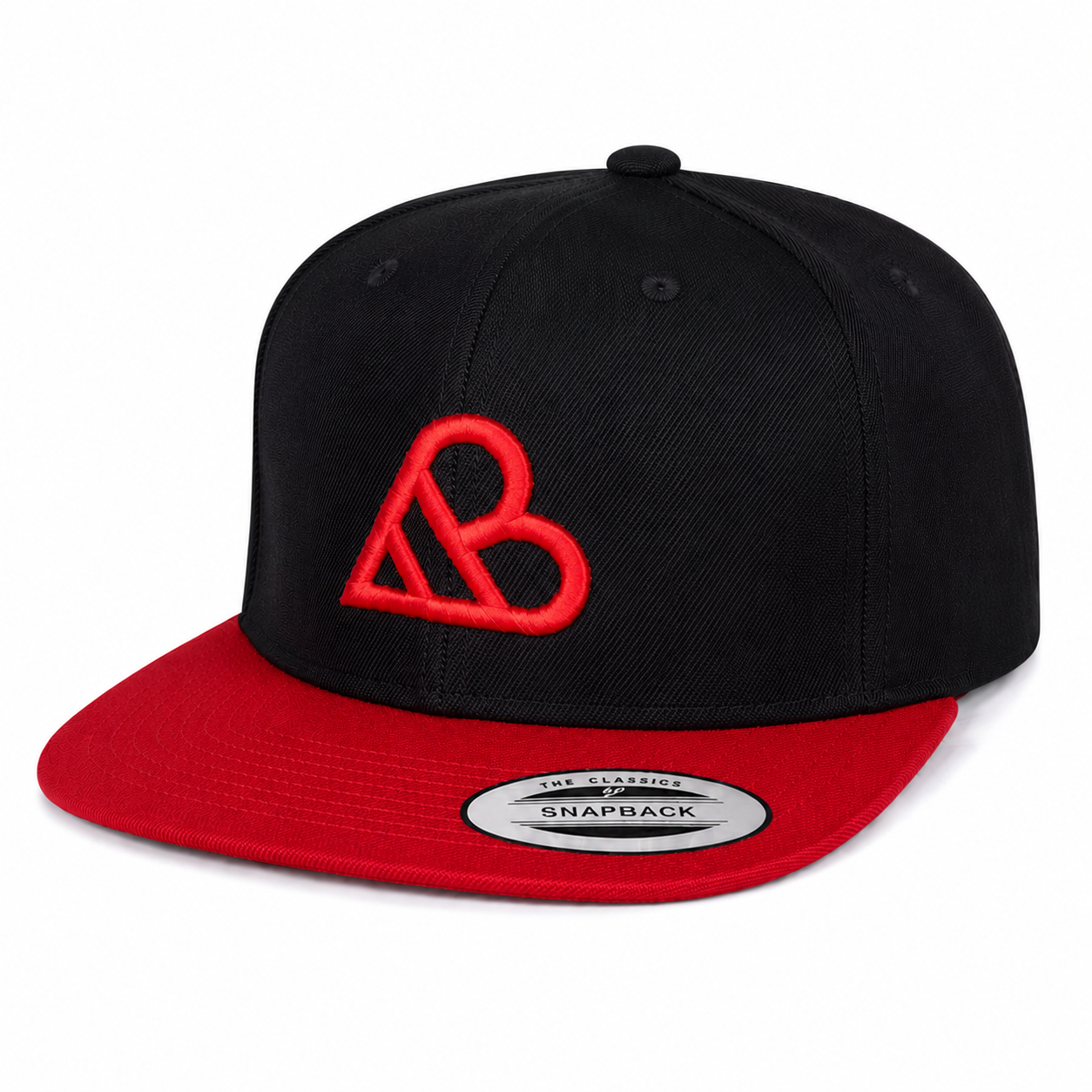 AB Logo Snapback Hat - Black & Red