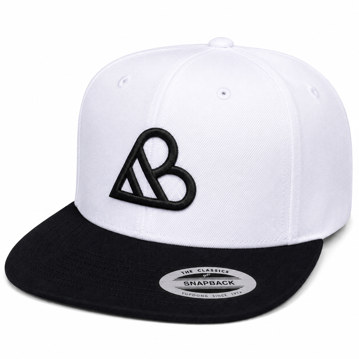 AB Logo Snapback Hat - Black & White