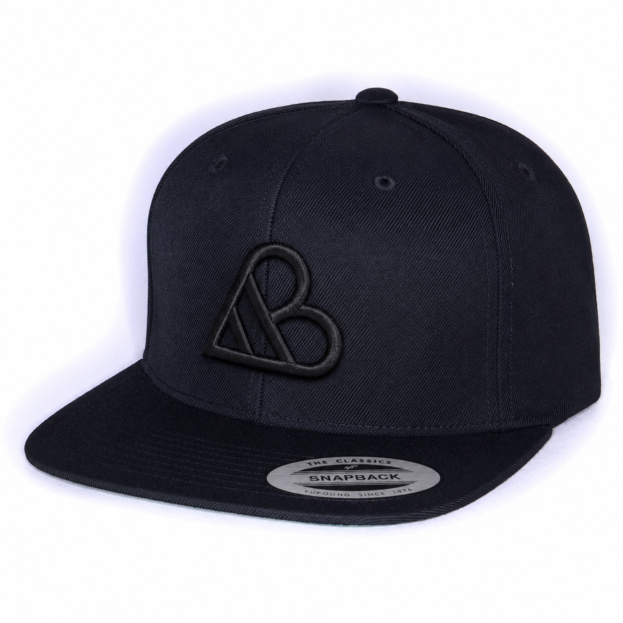 AB Logo Snapback Hat - Black & Black