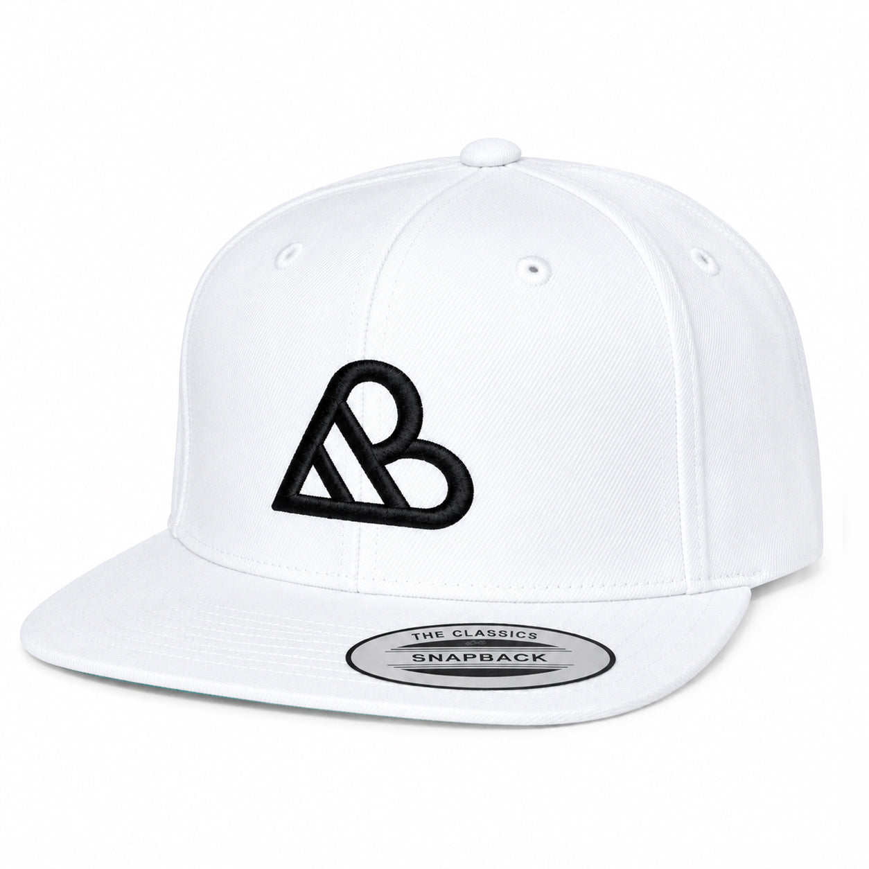 AB Logo Premium Snapback Hat - White